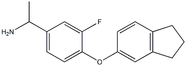 1-[4-(2,3-dihydro-1H-inden-5-yloxy)-3-fluorophenyl]ethan-1-amine Struktur