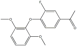 1-[4-(2,6-dimethoxyphenoxy)-3-fluorophenyl]ethan-1-one Struktur