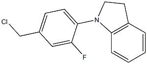 1-[4-(chloromethyl)-2-fluorophenyl]-2,3-dihydro-1H-indole Struktur