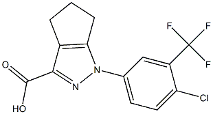 1-[4-chloro-3-(trifluoromethyl)phenyl]-1,4,5,6-tetrahydrocyclopenta[c]pyrazole-3-carboxylic acid Struktur