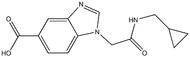 1-{[(cyclopropylmethyl)carbamoyl]methyl}-1H-1,3-benzodiazole-5-carboxylic acid Struktur