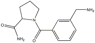 1-{[3-(aminomethyl)phenyl]carbonyl}pyrrolidine-2-carboxamide Struktur