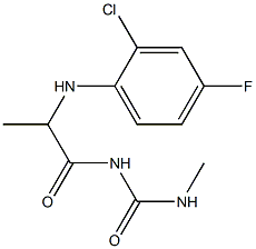 1-{2-[(2-chloro-4-fluorophenyl)amino]propanoyl}-3-methylurea Struktur