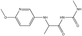 1-{2-[(6-methoxypyridin-3-yl)amino]propanoyl}-3-methylurea Struktur