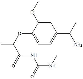 1-{2-[4-(1-aminoethyl)-2-methoxyphenoxy]propanoyl}-3-methylurea Struktur