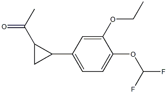 1-{2-[4-(difluoromethoxy)-3-ethoxyphenyl]cyclopropyl}ethan-1-one Struktur