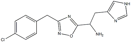 1-{3-[(4-chlorophenyl)methyl]-1,2,4-oxadiazol-5-yl}-2-(1H-imidazol-4-yl)ethan-1-amine Struktur