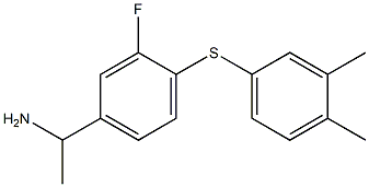 1-{4-[(3,4-dimethylphenyl)sulfanyl]-3-fluorophenyl}ethan-1-amine Struktur