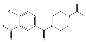 1-{4-[(4-chloro-3-nitrophenyl)carbonyl]piperazin-1-yl}ethan-1-one Struktur