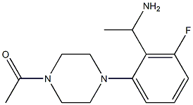 1-{4-[2-(1-aminoethyl)-3-fluorophenyl]piperazin-1-yl}ethan-1-one Struktur