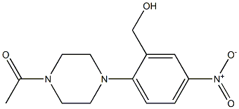 1-{4-[2-(hydroxymethyl)-4-nitrophenyl]piperazin-1-yl}ethan-1-one Struktur