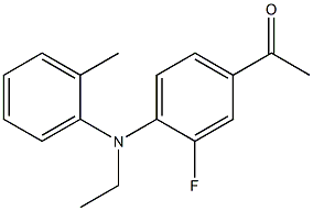 1-{4-[ethyl(2-methylphenyl)amino]-3-fluorophenyl}ethan-1-one Struktur