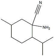 1-amino-2-isopropyl-5-methylcyclohexanecarbonitrile Struktur