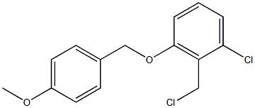 1-chloro-2-(chloromethyl)-3-[(4-methoxyphenyl)methoxy]benzene Struktur