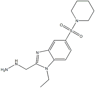 1-ethyl-2-(hydrazinomethyl)-5-(piperidin-1-ylsulfonyl)-1H-benzimidazole Struktur