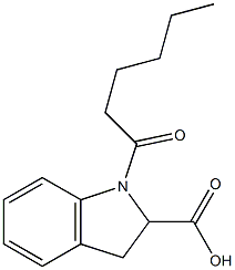 1-hexanoyl-2,3-dihydro-1H-indole-2-carboxylic acid Struktur