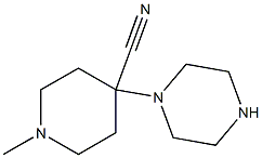 1-methyl-4-(piperazin-1-yl)piperidine-4-carbonitrile Struktur