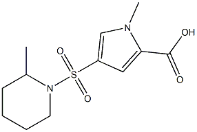 1-methyl-4-[(2-methylpiperidin-1-yl)sulfonyl]-1H-pyrrole-2-carboxylic acid Struktur