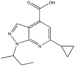 1-sec-butyl-6-cyclopropyl-1H-pyrazolo[3,4-b]pyridine-4-carboxylic acid Struktur