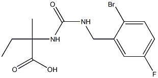 2-({[(2-bromo-5-fluorophenyl)methyl]carbamoyl}amino)-2-methylbutanoic acid Struktur