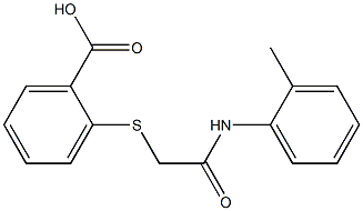 2-({[(2-methylphenyl)carbamoyl]methyl}sulfanyl)benzoic acid Struktur