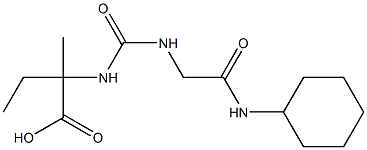 2-({[(cyclohexylcarbamoyl)methyl]carbamoyl}amino)-2-methylbutanoic acid Struktur