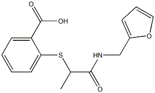 2-({1-[(furan-2-ylmethyl)carbamoyl]ethyl}sulfanyl)benzoic acid Struktur