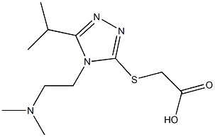 2-({4-[2-(dimethylamino)ethyl]-5-(propan-2-yl)-4H-1,2,4-triazol-3-yl}sulfanyl)acetic acid Struktur