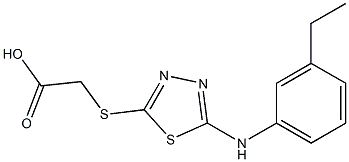 2-({5-[(3-ethylphenyl)amino]-1,3,4-thiadiazol-2-yl}sulfanyl)acetic acid Struktur