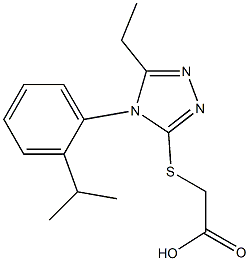 2-({5-ethyl-4-[2-(propan-2-yl)phenyl]-4H-1,2,4-triazol-3-yl}sulfanyl)acetic acid Struktur