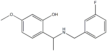 2-(1-{[(3-fluorophenyl)methyl]amino}ethyl)-5-methoxyphenol Struktur