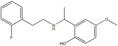 2-(1-{[2-(2-fluorophenyl)ethyl]amino}ethyl)-4-methoxyphenol Struktur