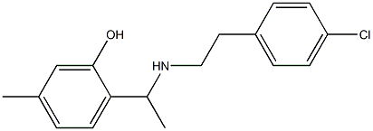 2-(1-{[2-(4-chlorophenyl)ethyl]amino}ethyl)-5-methylphenol Struktur