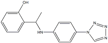 2-(1-{[4-(1H-1,2,3,4-tetrazol-1-yl)phenyl]amino}ethyl)phenol Struktur