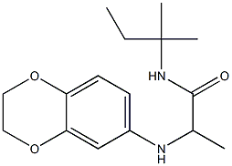 2-(2,3-dihydro-1,4-benzodioxin-6-ylamino)-N-(2-methylbutan-2-yl)propanamide Struktur