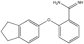 2-(2,3-dihydro-1H-inden-5-yloxy)benzene-1-carboximidamide Struktur