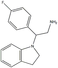 2-(2,3-dihydro-1H-indol-1-yl)-2-(4-fluorophenyl)ethanamine Struktur