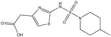 2-(2-{[(4-methylpiperidine-1-)sulfonyl]amino}-1,3-thiazol-4-yl)acetic acid Struktur