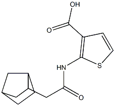 2-(2-{bicyclo[2.2.1]heptan-2-yl}acetamido)thiophene-3-carboxylic acid Struktur