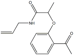 2-(2-acetylphenoxy)-N-(prop-2-en-1-yl)propanamide Struktur