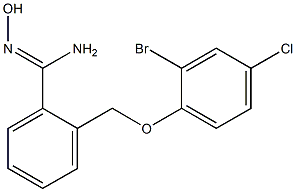 2-(2-bromo-4-chlorophenoxymethyl)-N'-hydroxybenzene-1-carboximidamide Struktur