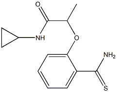 2-(2-carbamothioylphenoxy)-N-cyclopropylpropanamide Struktur