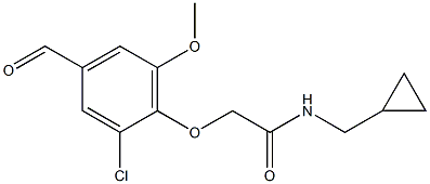 2-(2-chloro-4-formyl-6-methoxyphenoxy)-N-(cyclopropylmethyl)acetamide Struktur