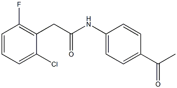 2-(2-chloro-6-fluorophenyl)-N-(4-acetylphenyl)acetamide Struktur