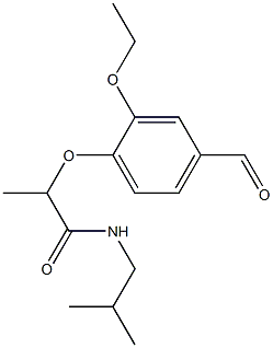 2-(2-ethoxy-4-formylphenoxy)-N-(2-methylpropyl)propanamide Struktur