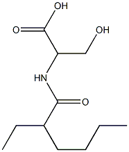 2-(2-ethylhexanamido)-3-hydroxypropanoic acid Struktur