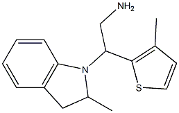 2-(2-methyl-2,3-dihydro-1H-indol-1-yl)-2-(3-methylthiophen-2-yl)ethan-1-amine Struktur