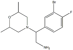 2-(3-bromo-4-fluorophenyl)-2-(2,6-dimethylmorpholin-4-yl)ethanamine Struktur