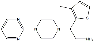 2-(3-methylthiophen-2-yl)-2-[4-(pyrimidin-2-yl)piperazin-1-yl]ethan-1-amine Struktur