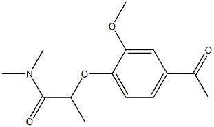 2-(4-acetyl-2-methoxyphenoxy)-N,N-dimethylpropanamide Struktur